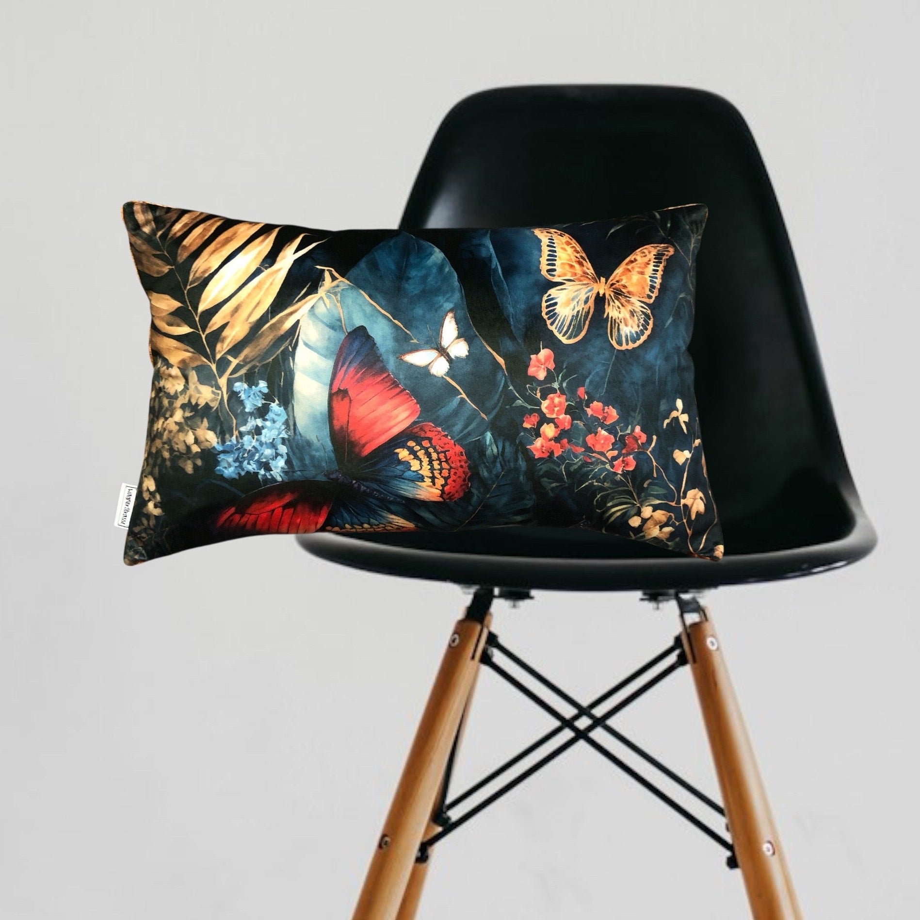 Samt Kissen Schmetterling Jungle 30x50 cm