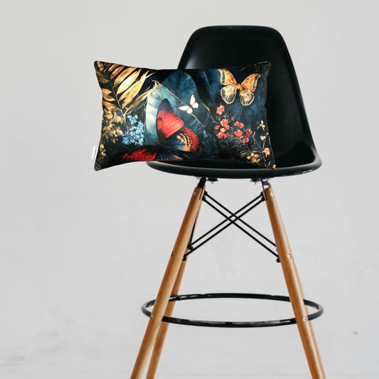 Samt Kissen Schmetterling Jungle 30x50 cm
