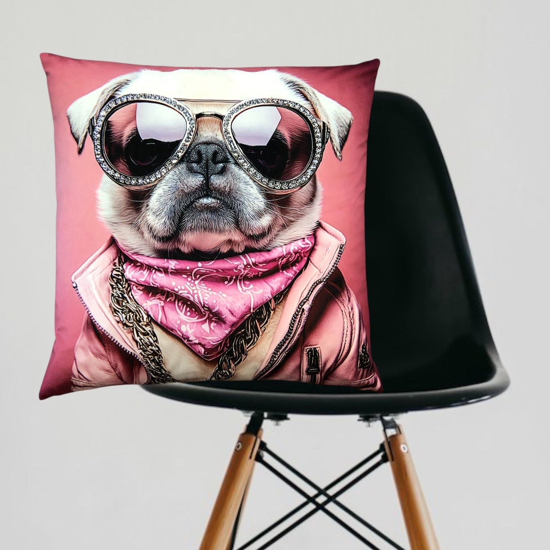 Cooles samtweiches Kissen Mops
