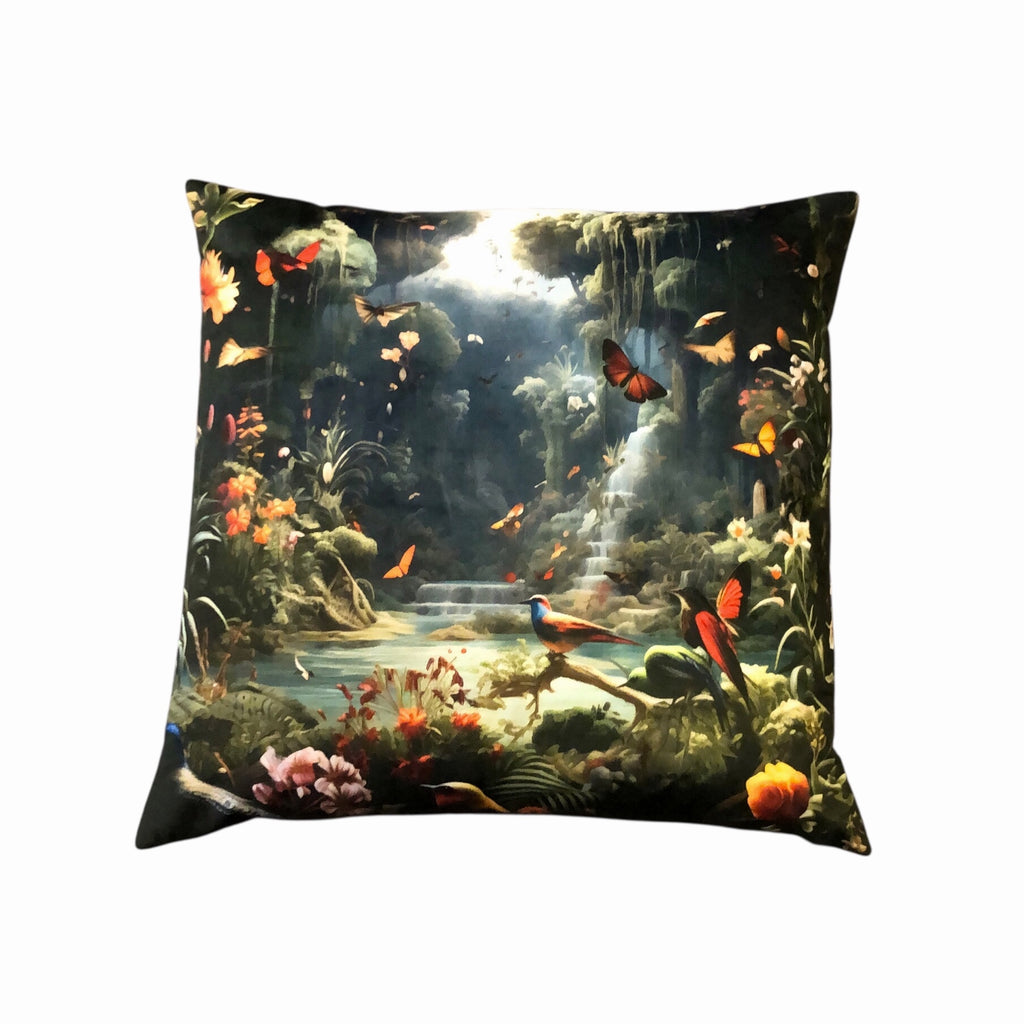 Kissen Jungle Schmetterlinge Vögel 47x47 cm