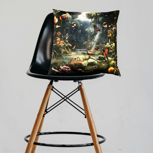 Kissen Jungle Schmetterlinge Vögel 47x47 cm