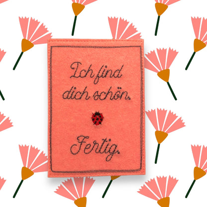 Postkarte gestickt