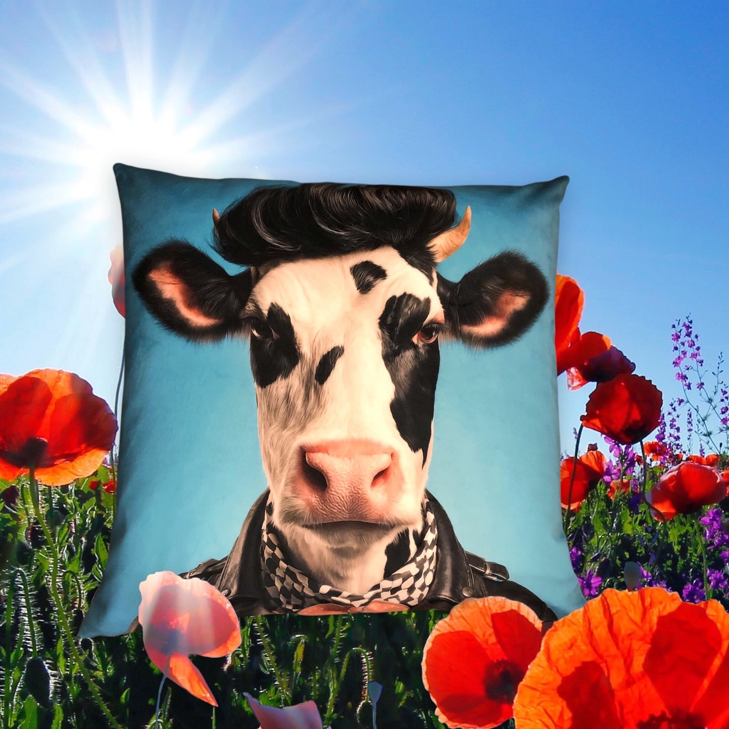 Cooles samtweiches Kissen coole Kuh