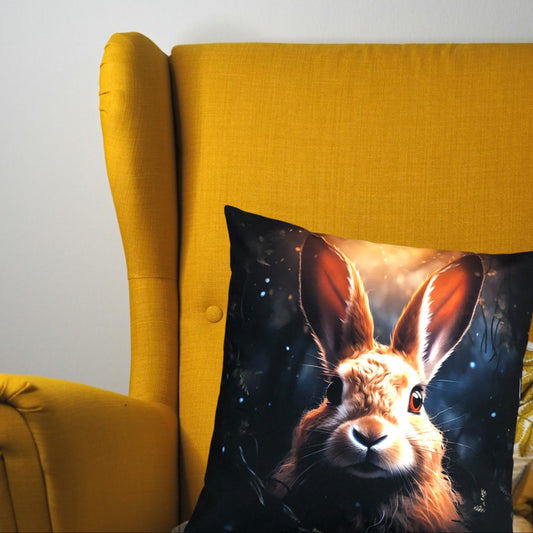Cooles samtweiches Kissen brauner Hase