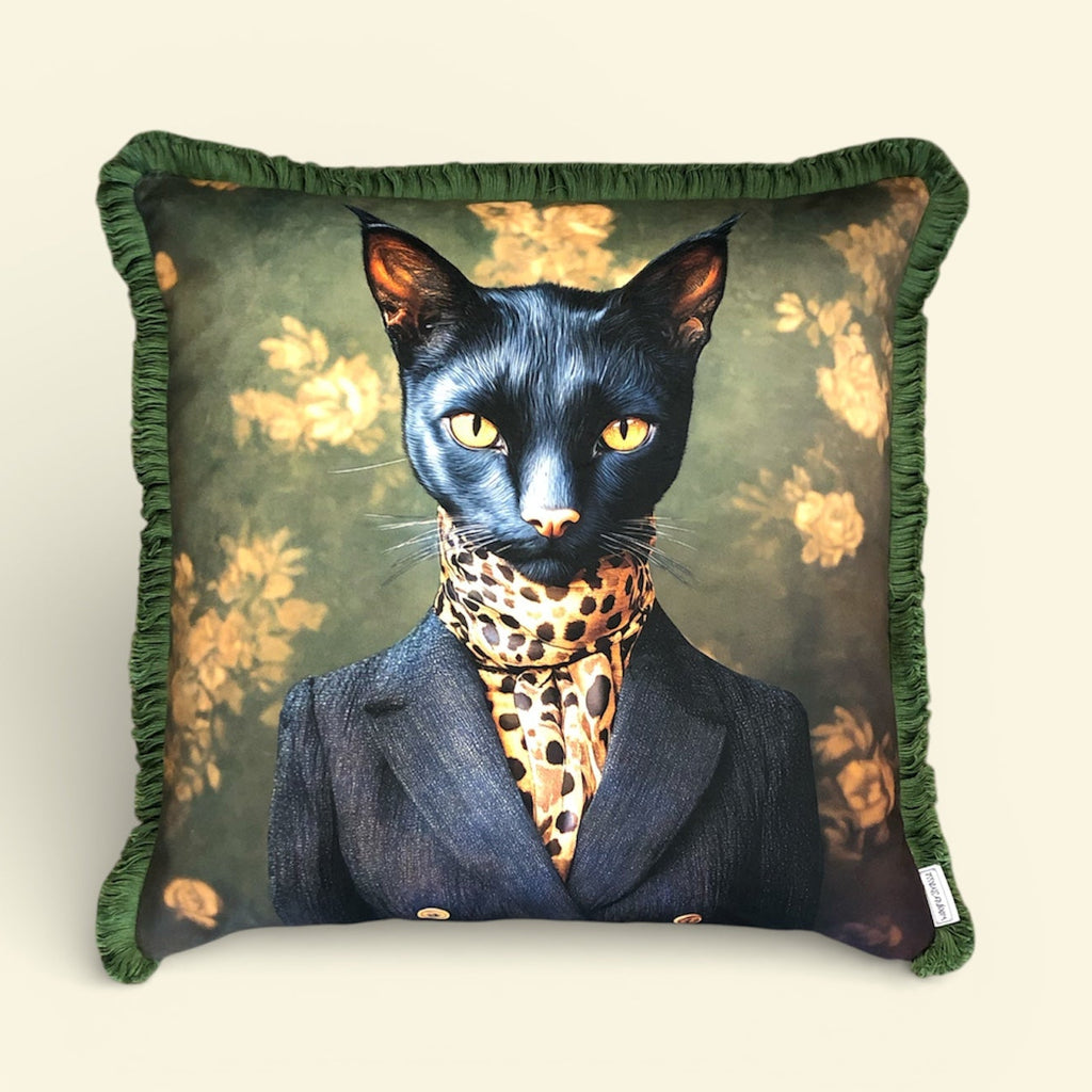 Cooles samtweiches Kissen Katze