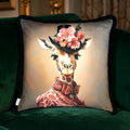 Cooles samtweiches Kissen Giraffe Dame sand