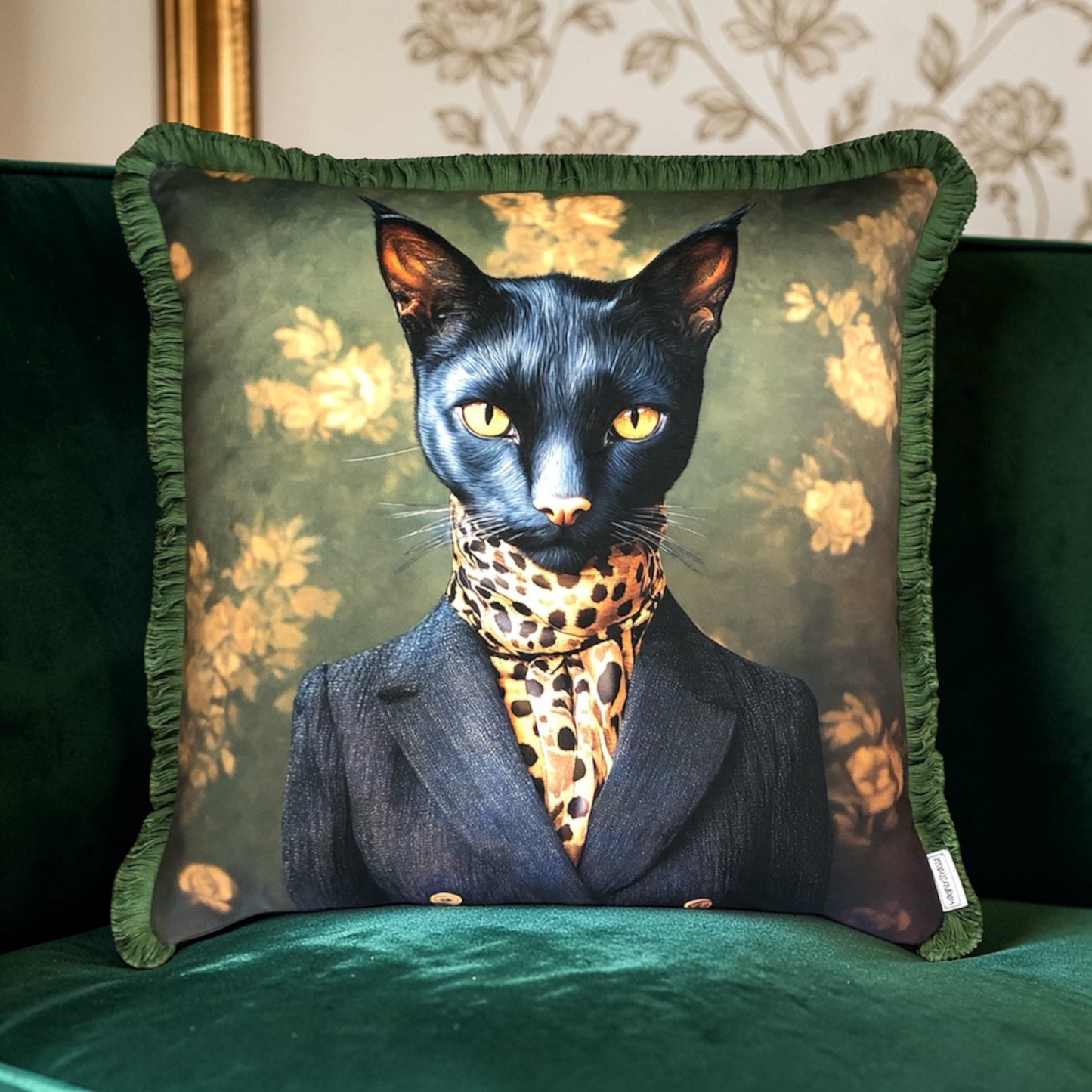 Cooles samtweiches Kissen Katze