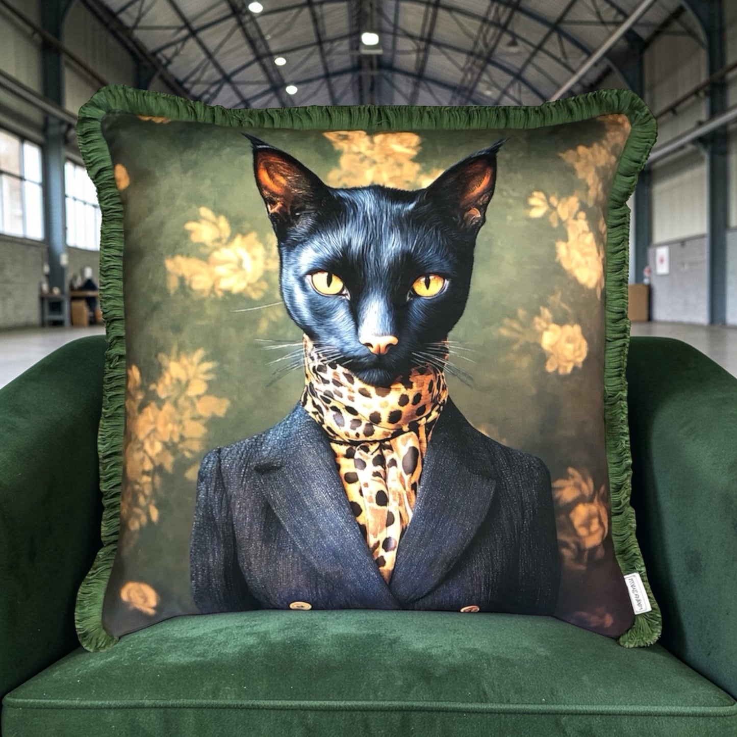 Cooles samtweiches Kissen Katze