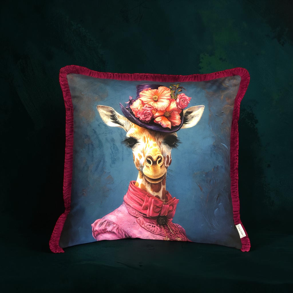 Cooles samtweiches Kissen Giraffe Dame