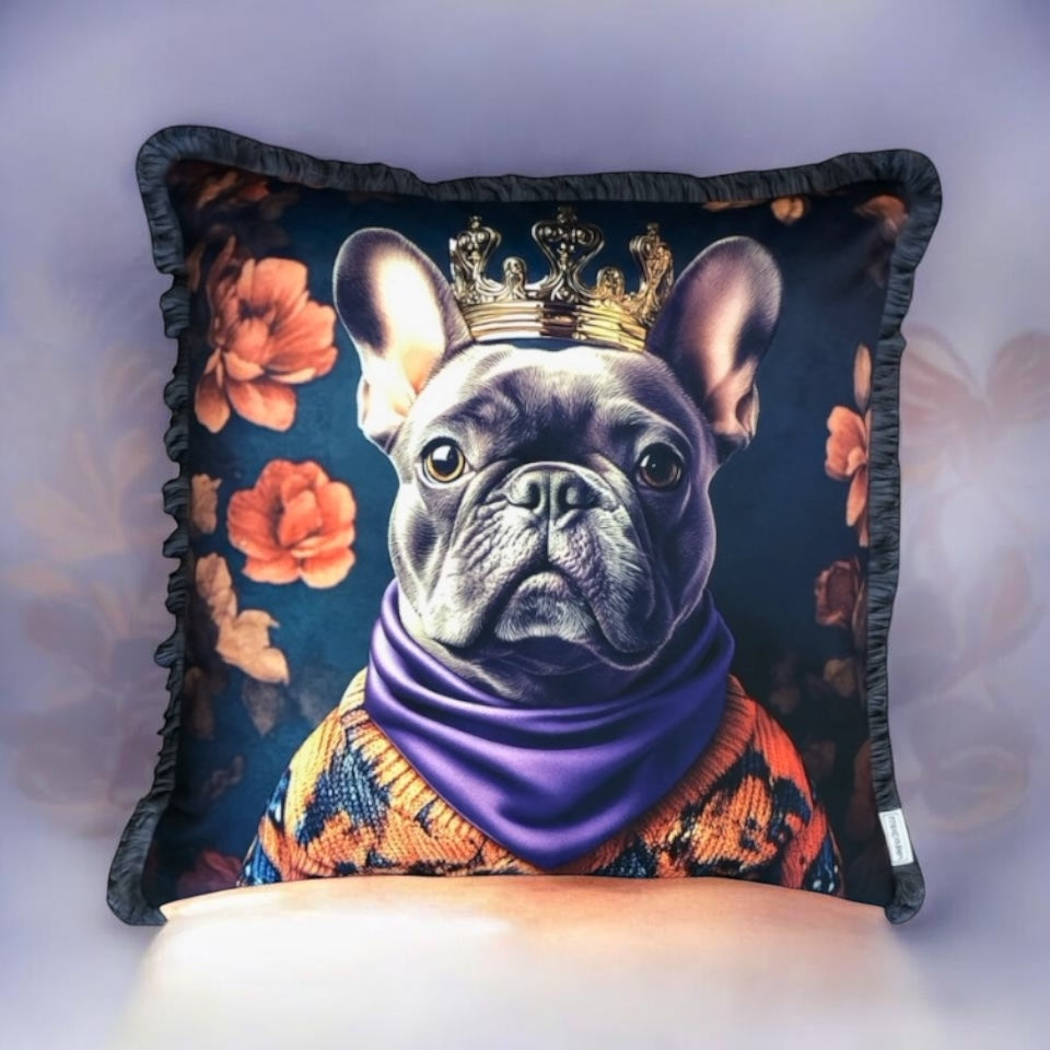 Cooles samtweiches Kissen Bulldogge französisch
