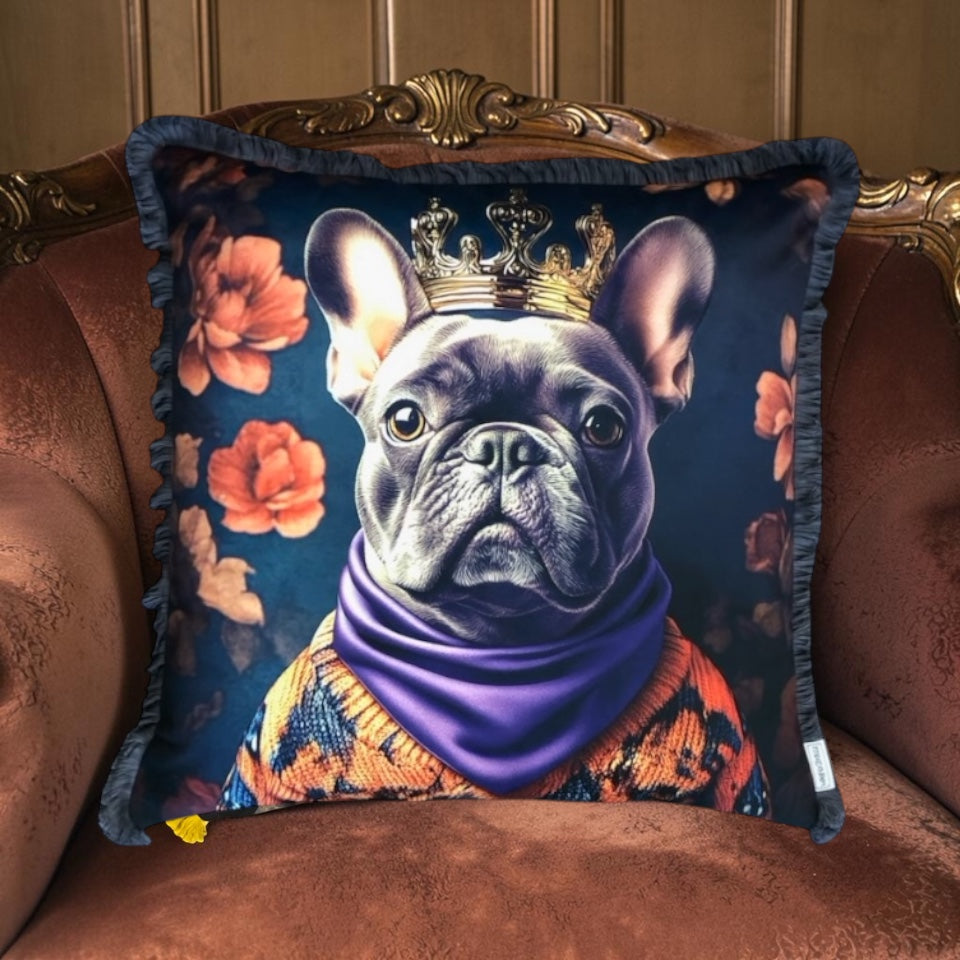 Cooles samtweiches Kissen Bulldogge französisch