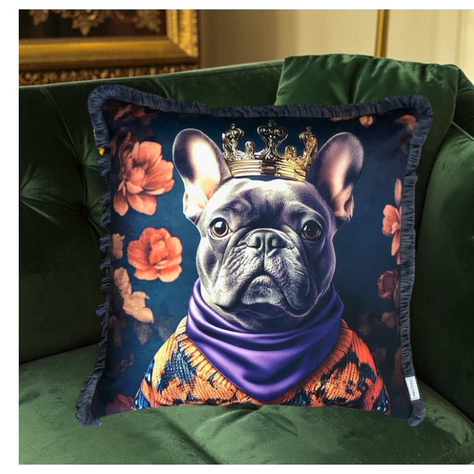 Cooles samtweiches Kissen Bulldogge französisch