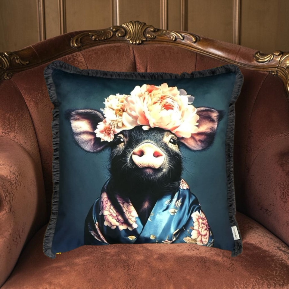 Cooles samtweiches Kissen Schwein