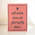 Postkarte gestickt