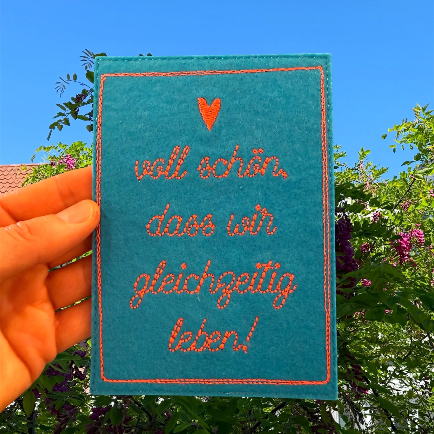 Postkarte gestickt