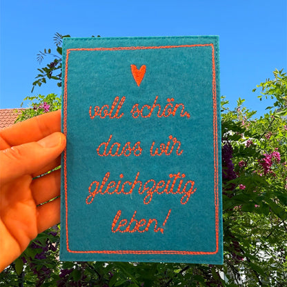 Postkarte gestickt