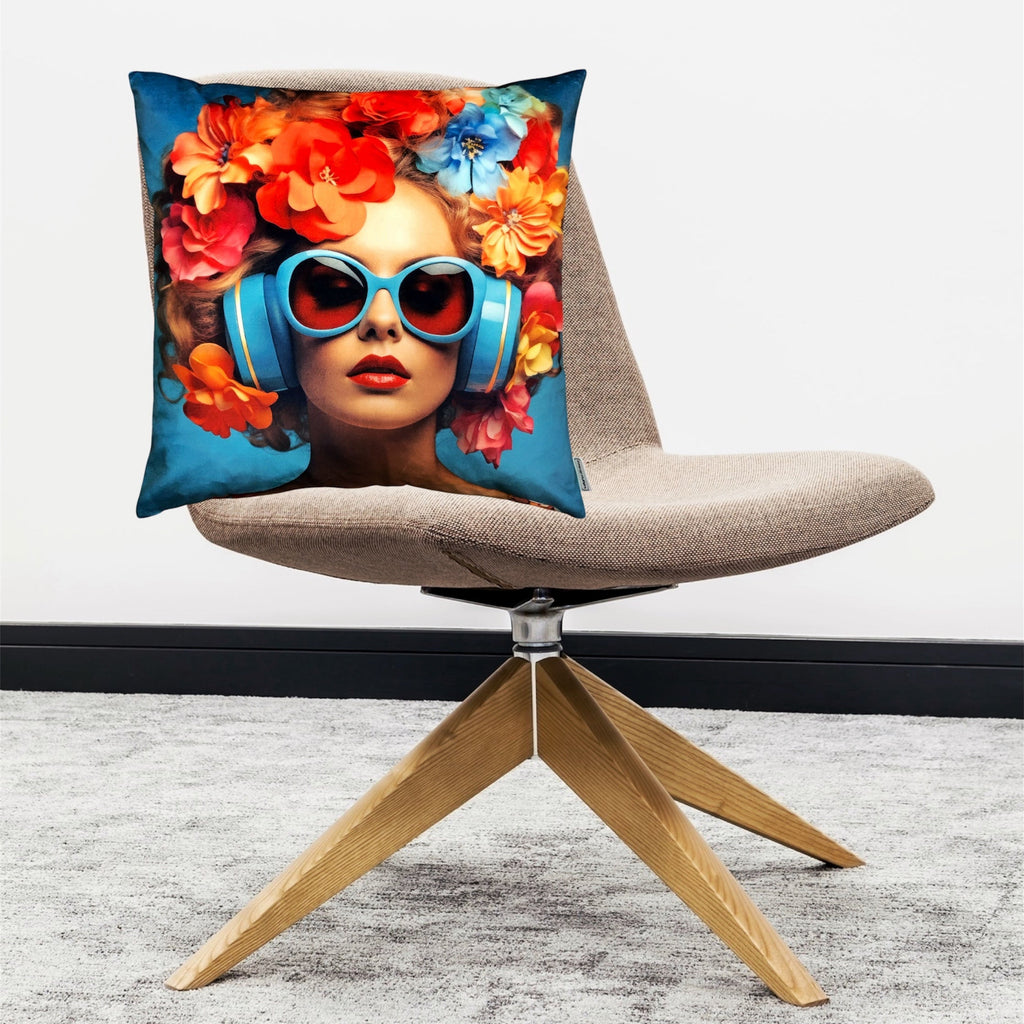 Cooles samtweiches Kissen im Retro Style