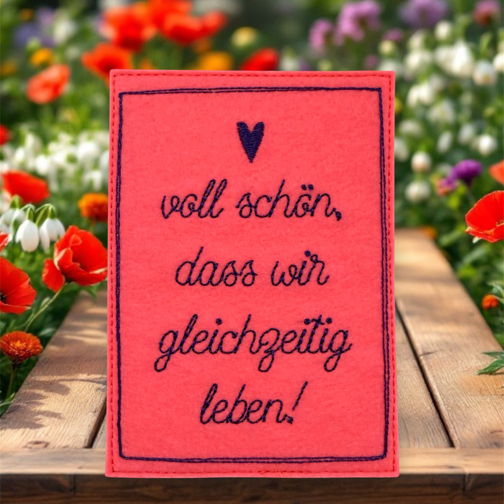 Postkarte gestickt