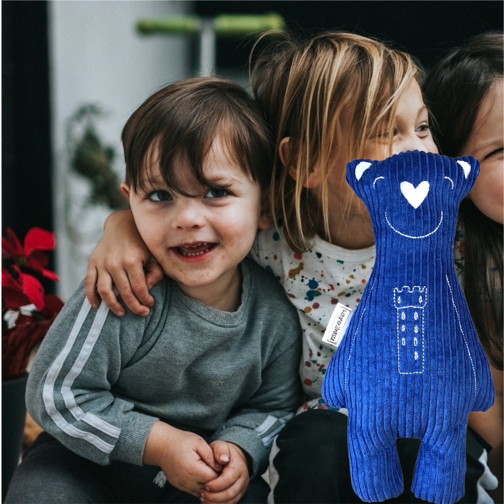 Liebhabär in blau weiß mit Mehlsack Stickerei
