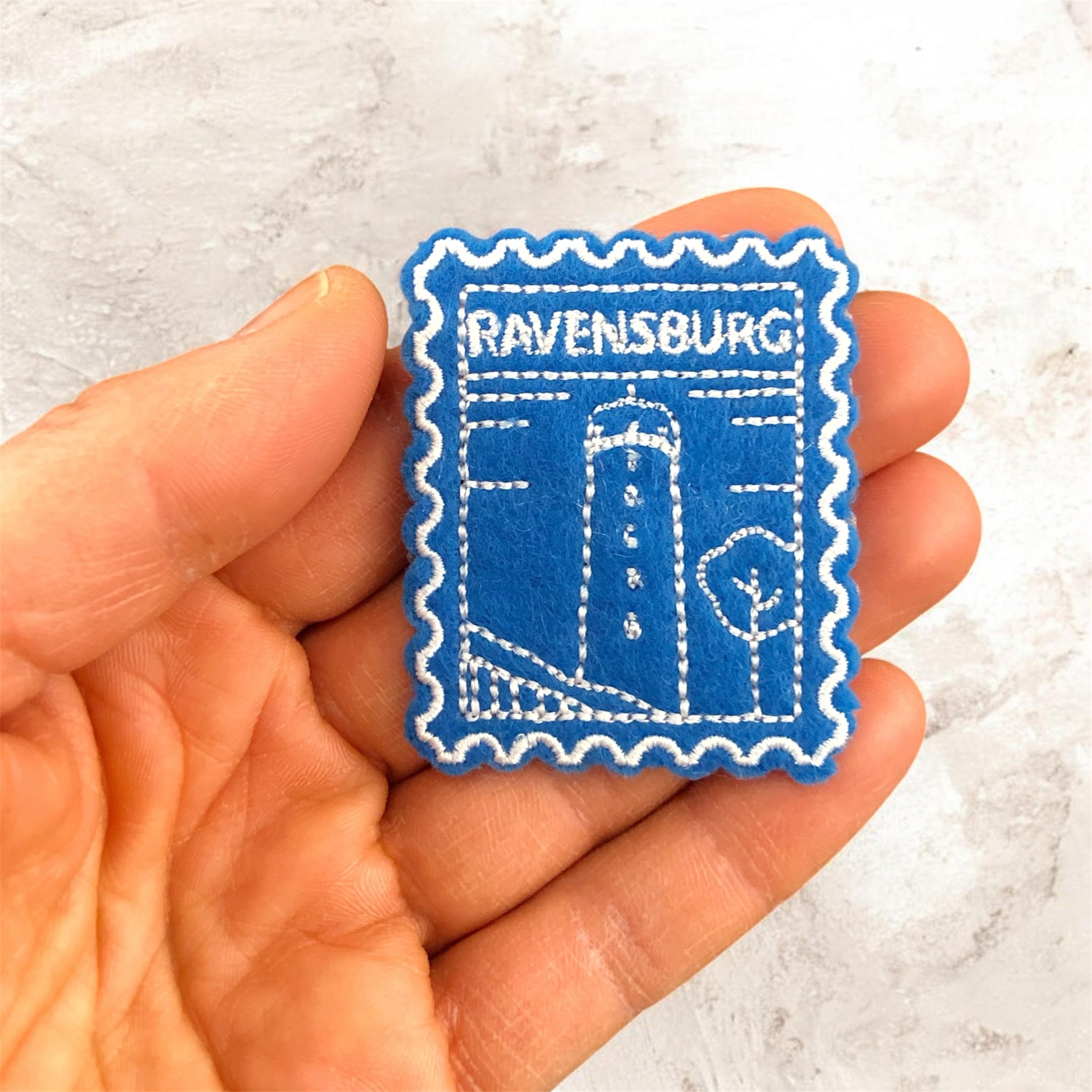 Gestickte Patches mit Mehlsack und Herzen