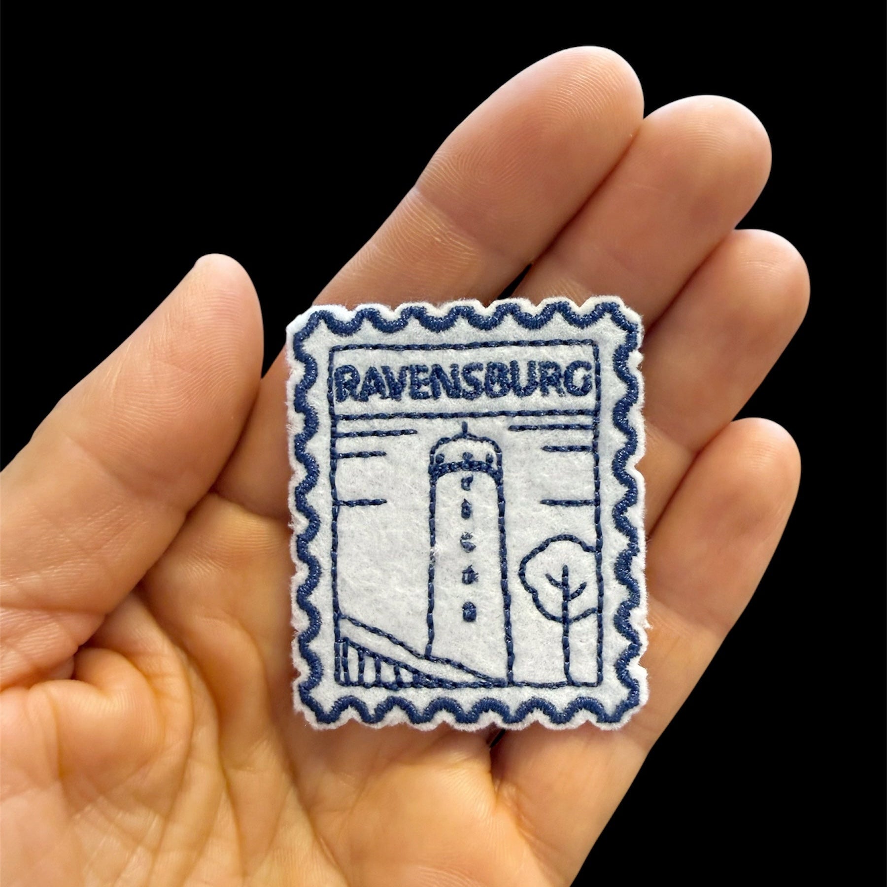Gestickte Patches mit Mehlsack und Herzen