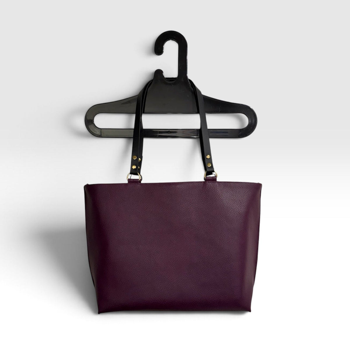 Shopper Tasche Aubergine Schwarz