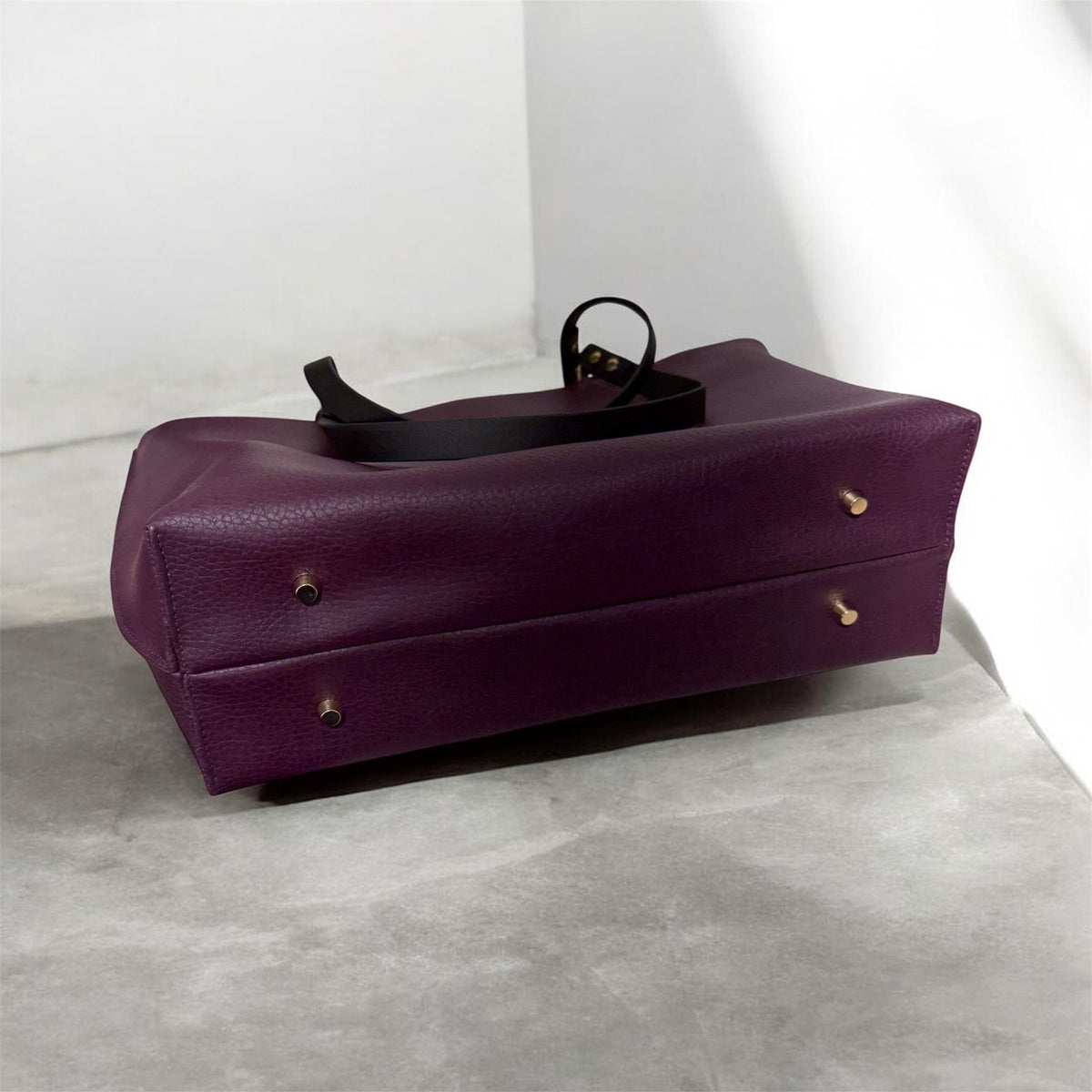 Shopper Tasche Aubergine Schwarz
