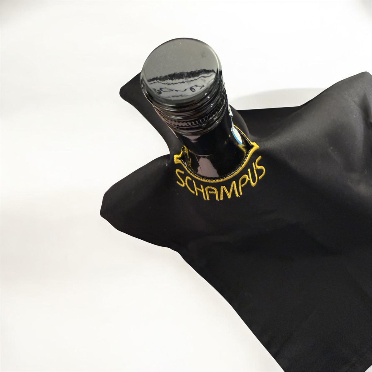 Bestickte Serviette Flaschentuch Schampus Mehlsack