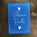 Gestickte Postkarte Ruten, Mehlsack, Herzen