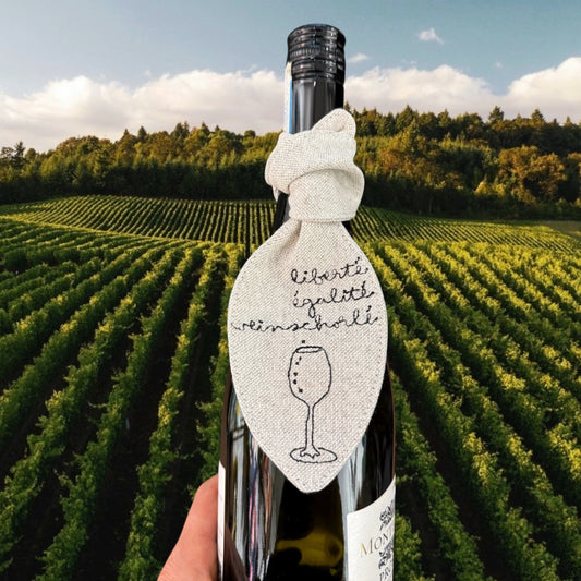 Bestickte Schleife mit  Botschaft